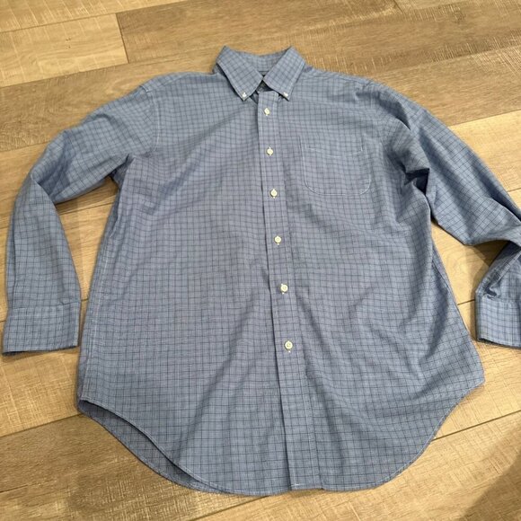 LAUREN RALPH LAUREN MENS BLUE LONG SLEEVE BUTTON UP SHIRT 15 1/2 32/33 - Picture 1 of 8
